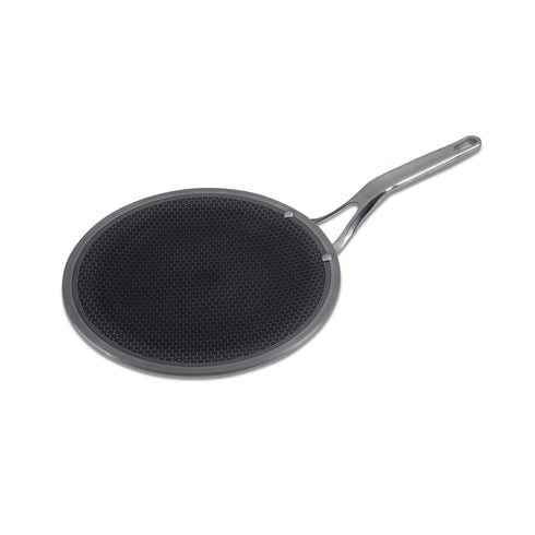 Royal Honey Comb Tawa, 26 cm Diameter, Tri-Ply Steel with Honey Comb Pattern Design, Gas & Induction Oven Compatible, Riveted  Handle, Food Safe & PFOA Free, Cooking, Cookware, Silver